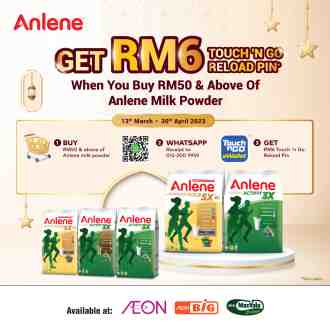 AEON Anlene FREE Touch 'N Go eWallet Reload Pin Promotion (13 March 2023 - 30 April 2023)