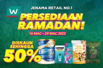 Watsons Persediaan Ramadan Promotion Up To 50% OFF (16 March 2023 - 29 March 2023)