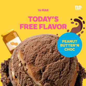 Baskin Robbins FREE Peanut Butter'N Choc Ice Cream Promotion (16 Mar 2023)
