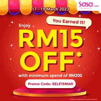 SaSa Online RM15 OFF Promotion (17 March 2023 - 19 March 2023)