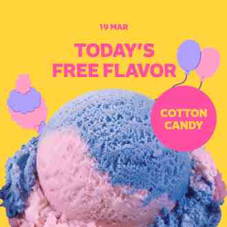 Baskin Robbins FREE Cotton Candy Ice Cream Promotion (19 Mar 2023)