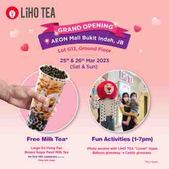 Liho Tea AEON Mall Bukit Indah Opening Promotion (25 March 2023 - 9 April 2023)