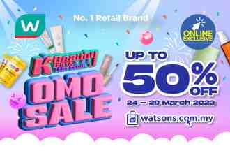 Watsons K-Beauty Festa Omo Sale Up To 50% OFF (24 March 2023 - 29 March 2023)