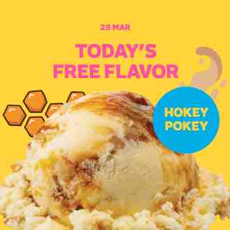 Baskin Robbins FREE Hokey Pokey Ice Cream Promotion (25 Mar 2023)