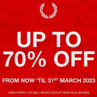 Fred Perry March Promotion Up To 70% OFF at Mitsui Outlet Park (1 Jan 0001 - 31 Mar 2023)