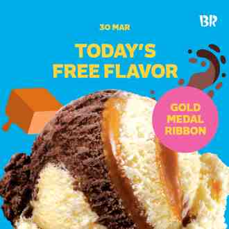 Baskin Robbins FREE Gold Medal Ribbon Ice Cream Promotion (30 Mar 2023)