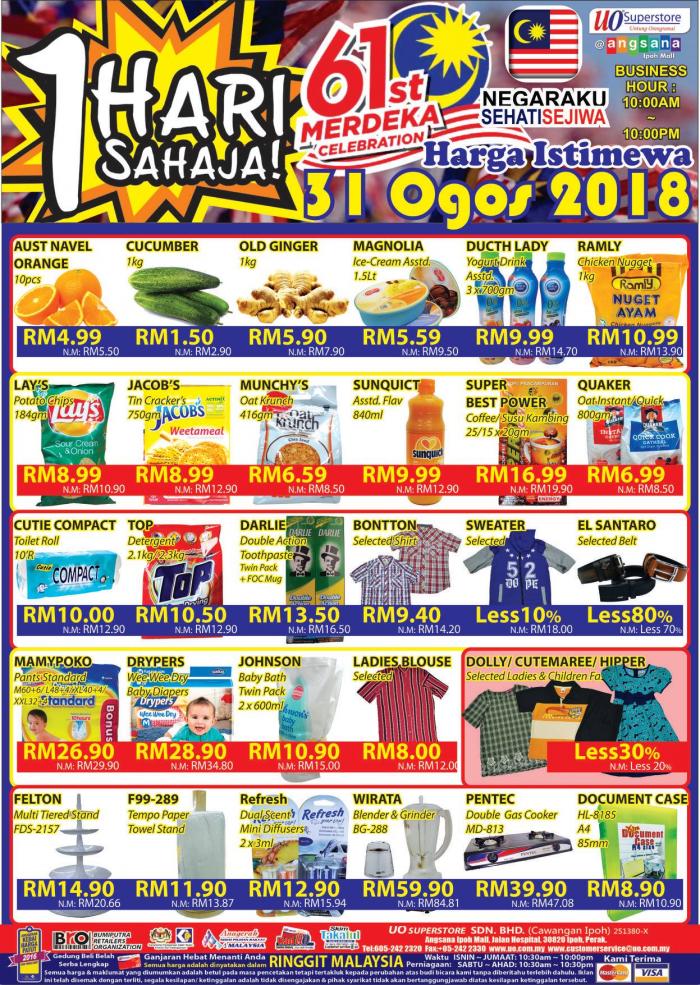 UO SuperStore Angsana Mall Ipoh Merdeka Promotion (31 August 2018)