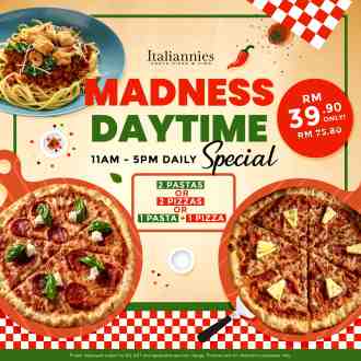 Italiannies Madness Daytime Promotion (valid until 22 April 2023)