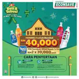 Econsave F&N Hari Raya Buy & Redeem Touch 'n Go eWallet Pin Promotion (10 March 2023 - 21 April 2023)