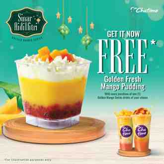 Chatime FREE Golden Fresh Mango Pudding Ramadan & Raya Promotion (11 Apr 2023 - 21 Apr 2023)