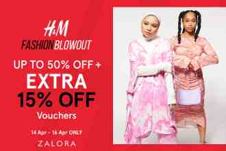 H&M Zalora Promotion Up To 50% OFF + Extra 15% OFF Vouchers (14 April 2023 - 16 April 2023)
