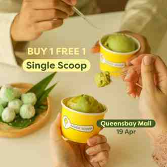 Inside Scoop Queensbay Mall Buy 1 FREE 1 Promotion (19 April 2023)