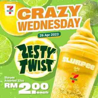 7 Eleven Crazy Wednesday RM2 Slurpee Promotion (26 Apr 2023)