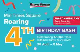 Harvey Norman Miri Times Square 4th Birthday Bash Promotion (28 April 2023 - 8 May 2023)