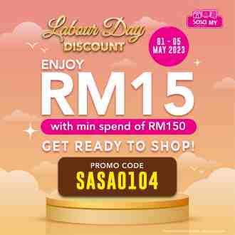 Sasa Online RM15 OFF Labour Day Promotion (1 May 2023 - 5 May 2023)