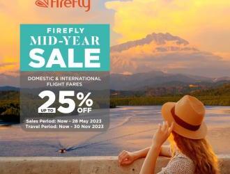 Firefly Mid-Year Sale Domestic & International Flight Fares Up To 25% OFF (valid until 28 May 2023)