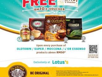 OLDTOWN FREE RM10 E-voucher at Lotus’s (11 May 2023 - 21 June 2023)