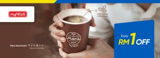 myNEWS RM1 OFF Maru Kafe Americano Promotion pay with Touch 'n Go eWallet (8 April 2023 - 30 September 2023)