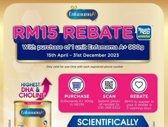 AEON Enfamama A+ RM15 Rebate Promotion (15 Apr 2023 - 31 Dec 2023)