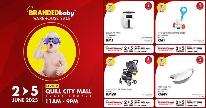 Branded Baby Warehouse Sale As Low As RM1 at Quill City Mall (2 Jun 2023 - 5 Jun 2023)
