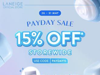 LANEIGE Payday Sale 15% OFF Storewide (26 May 2023 - 31 May 2023)