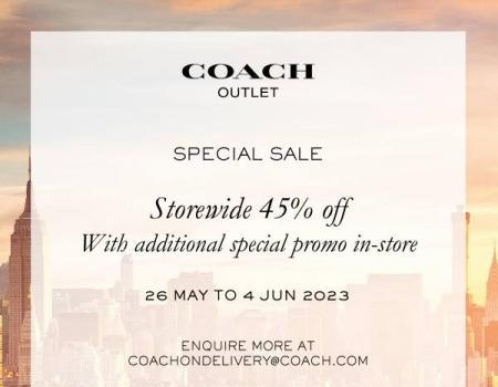Coach Special Sale Storewide 45% OFF at Mitsui Outlet Park (26 May 2023 - 4 Jun 2023)