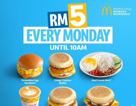 McDonald's RM5 Monday Morning Promotion on every Monday