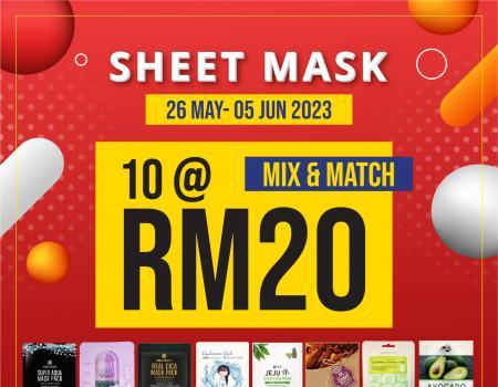 SaSa Sheet Mask Mix & Match 10 @ RM20 Promotion (26 May 2023 - 6 Jun 2023)