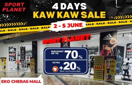 Sport Planet Eko Cheras Mall 4 Days Kaw Kaw Sale (2 June 2023 - 5 June 2023)