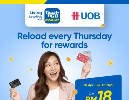 Touch 'n Go eWallet Reload with UOB or Citibank Credit Card Get RM18 Cashback Promotion (every Thursday)