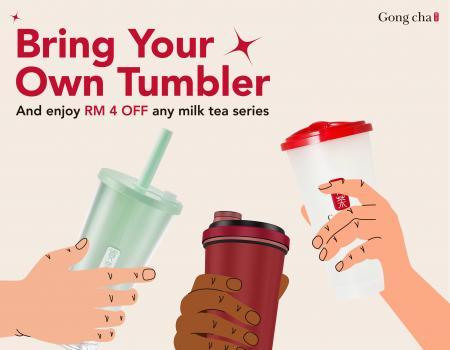 Gong Cha Bring Your Own Tumbler Enjoy RM4 OFF Promotion (5 June 2023)
