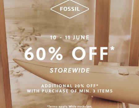 Fossil National Outlet Shopping Day Sale 60% OFF Storewide at Johor Premium Outlets (10 June 2023 - 11 June 2023)