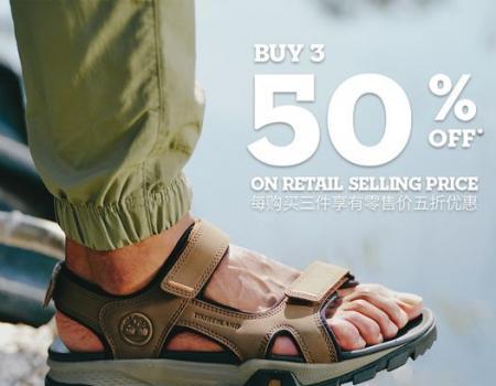 Timberland Special Sale Buy 3 @ 50% OFF On Retail Selling Price at Genting Highlands Premium Outlets (16 Jun 2023 - 18 Jun 2023)