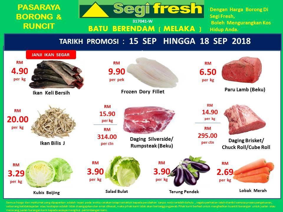 Segi Fresh Batu Berendam Promotion (15 September 2018 - 18 September 2018)