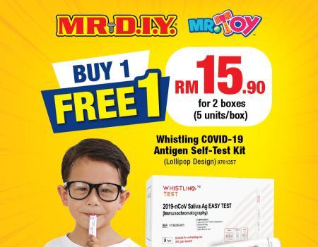 MR DIY Buy 1 FREE 1 COVID-19 Self-Test Kit Promotion