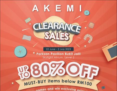 Parkson Pavilion Bukit Jalil AKEMI Clearance Sale Up To 80% OFF (22 June 2023 - 2 July 2023)