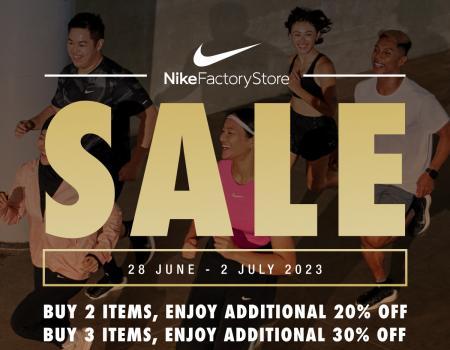 Nike Factory Store Special Sale Additional Up To 30% OFF at Johor Premium Outlets (28 Jun 2023 - 2 Jul 2023)