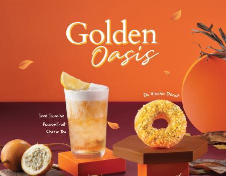 J.CO Golden Oasis: Iced Jasmine Passionfruit Cheese Tea and Da Vinchiz Donut