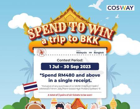 Cosway Spend To Win a Trip to Bangkok Promotion (01 Jul 2023 - 30 Sep 2023)