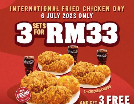 Texas Chicken International Fried Chicken Day 3 Sets 2pc Chicken Combo For RM33 Promotion (6 July 2023)