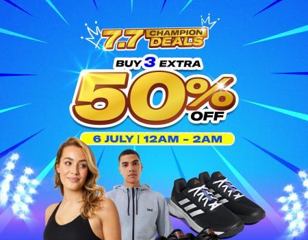 Sports Direct Online 7.7 Sale Crazy Hour Buy 3 Extra 50% OFF Promotion (6 Jul 2023)