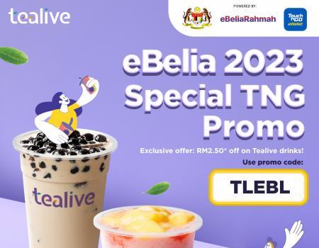 Tealive Touch 'n Go eWallet eBelia 2023 RM2.50 OFF Promotion (26 June 2023 - 31 August 2023)