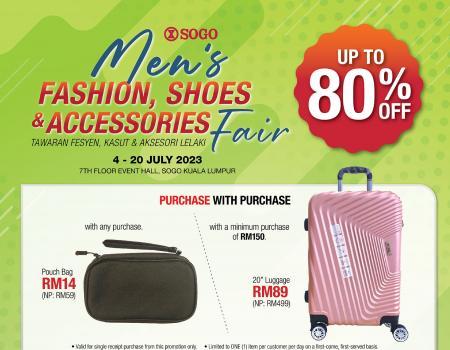 SOGO Kuala Lumpur Men's Fashion, Shoes & Accessories Fair Sale Up To 80% OFF (5 Jul 2023 - 20 Jul 2023)