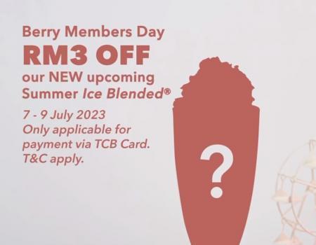 Coffee Bean Berry Members Day RM3 OFF New Summer Ice Blended Promotion (7 Jul 2023 - 9 Jul 2023)