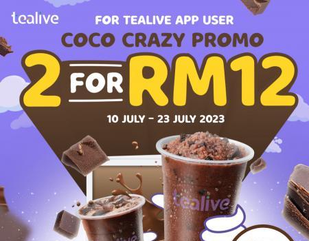 Tealive World Chocolate Day Coco Crazy Promotion 2 Coco Drinks for RM12 (10 July 2023 - 23 July 2023)