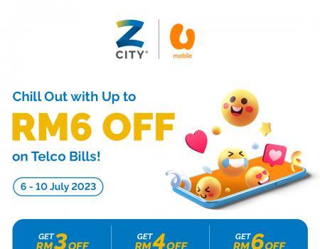 ZCITY Pay U Mobile Bills Up To RM6 OFF Promo Code Promotion (6 Jul 2023 - 10 Jul 2023)