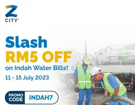 ZCITY Pay Indah Water Bills RM5 OFF Promo Code Promotion (11 Jul 2023 - 15 Jul 2023)