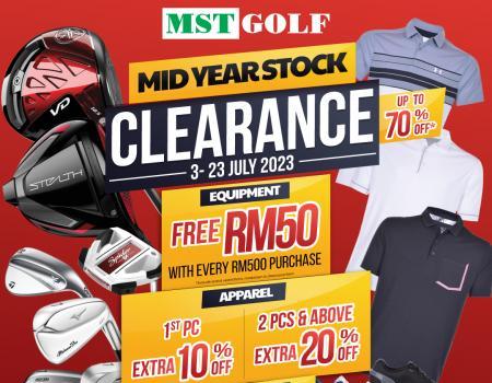 MST Golf Mid Year Stock Clearance Sale Up To 70% OFF (3 July 2023 - 23 July 2023)