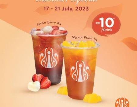 J.Co Summer Special Lychee Berry Tea or Mango Peach Tea @ RM10 Promotion (17 July 2023 - 21 July 2023)