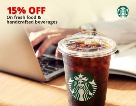Starbucks pay with AmBank Cards 15% OFF Fresh Food & Handcrafted Beverages Promotion (valid until 31 July 2023)